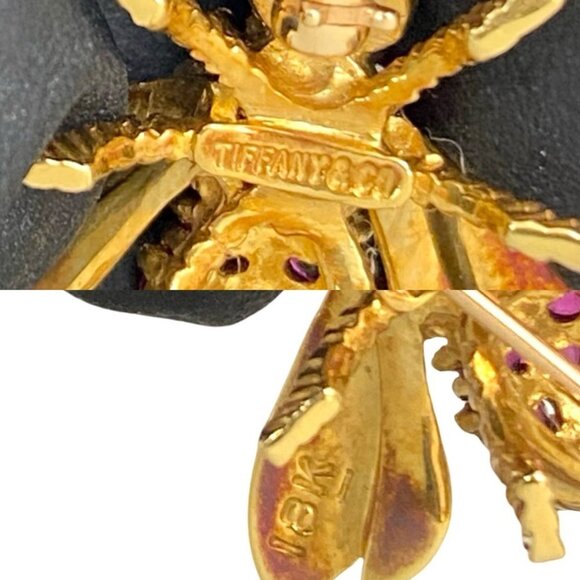 TIFFANY Authentic Gold Diamond Brooch - Picture 2 of 6